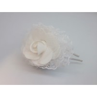 Obroč za lase 1651 White Rose