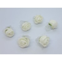 Mini sponke s cvetovi Roses White (2 kosa)